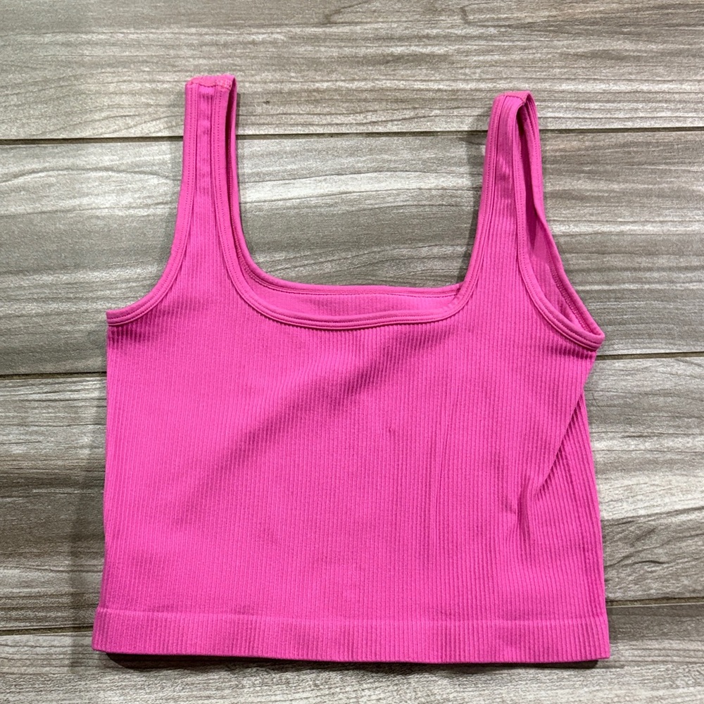 Pink Ribbed Tank Top - Picture 2 of 2